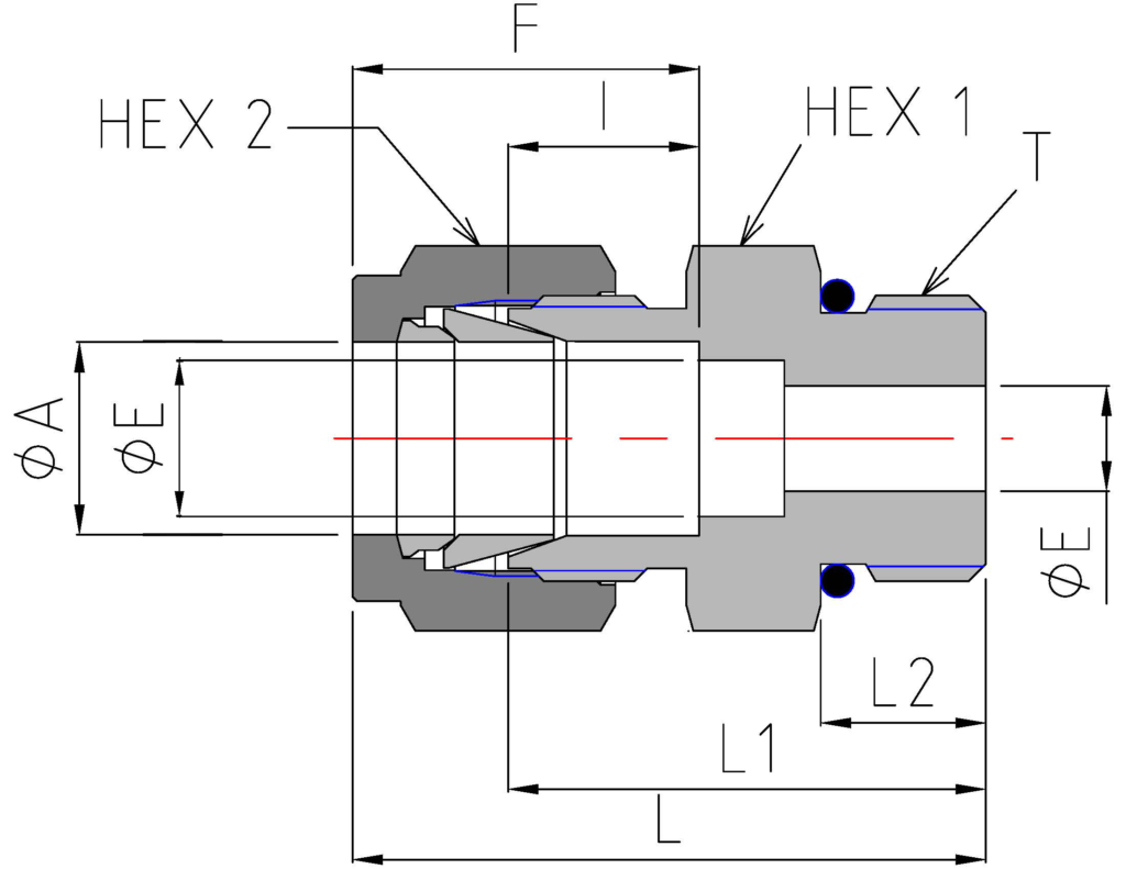 SAE/MS Male Straight Thread Connector (DCU) SAE/MS Male Straight Thread Connector (DCU)