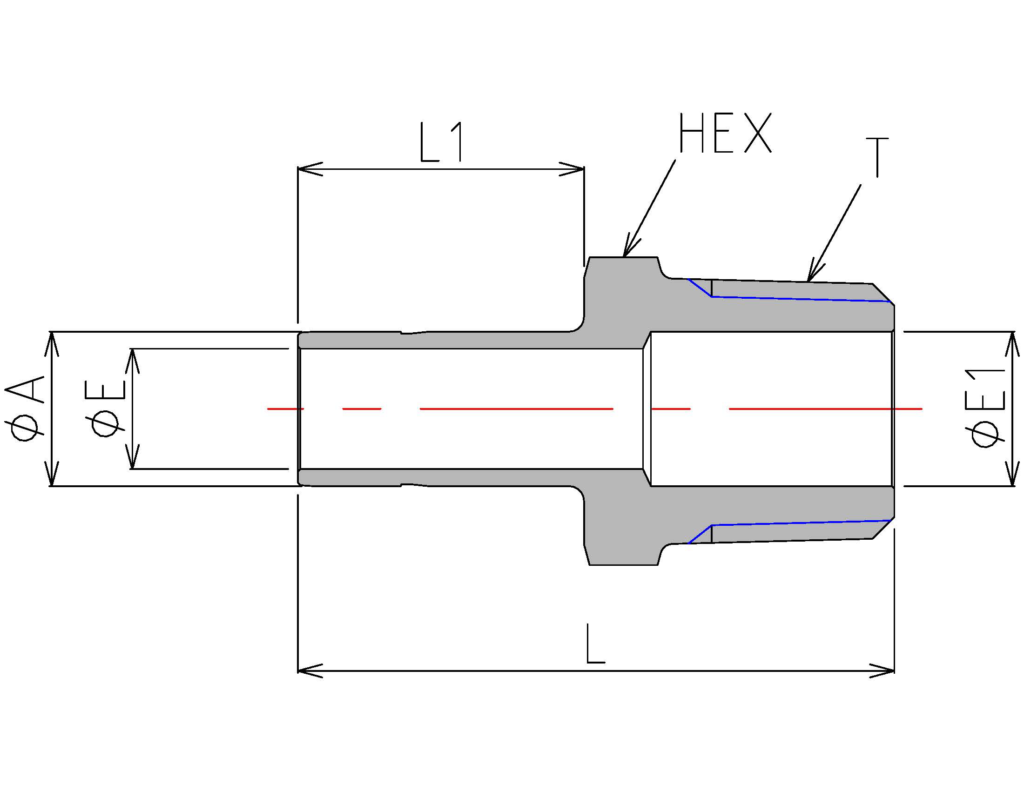 Tube Stub to Male NPT Adapter (DHA) Tube Stub to Male NPT Adapter (DHA)