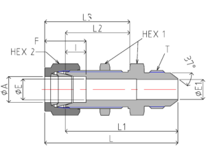 Bulkhead AN 37° Flare Union (DUE)